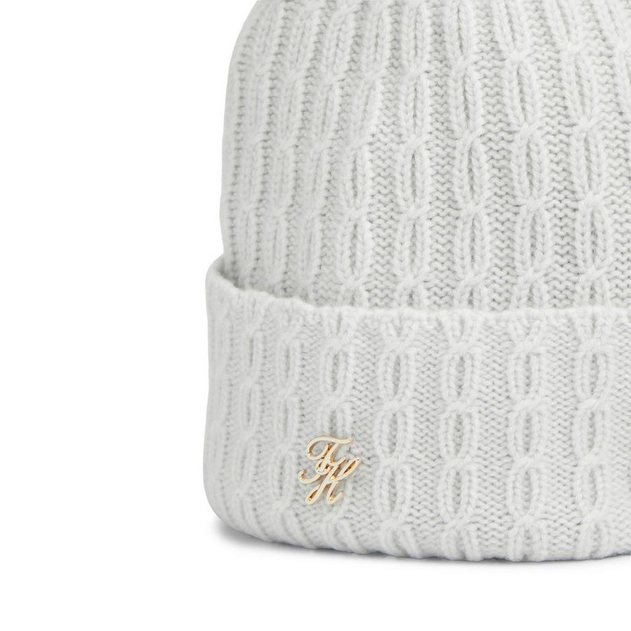 TOMMY HILFIGER Script Cable Pom Beanie  