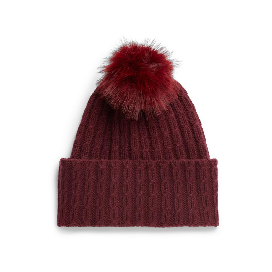 TOMMY HILFIGER Script Cable Pom Beanie  