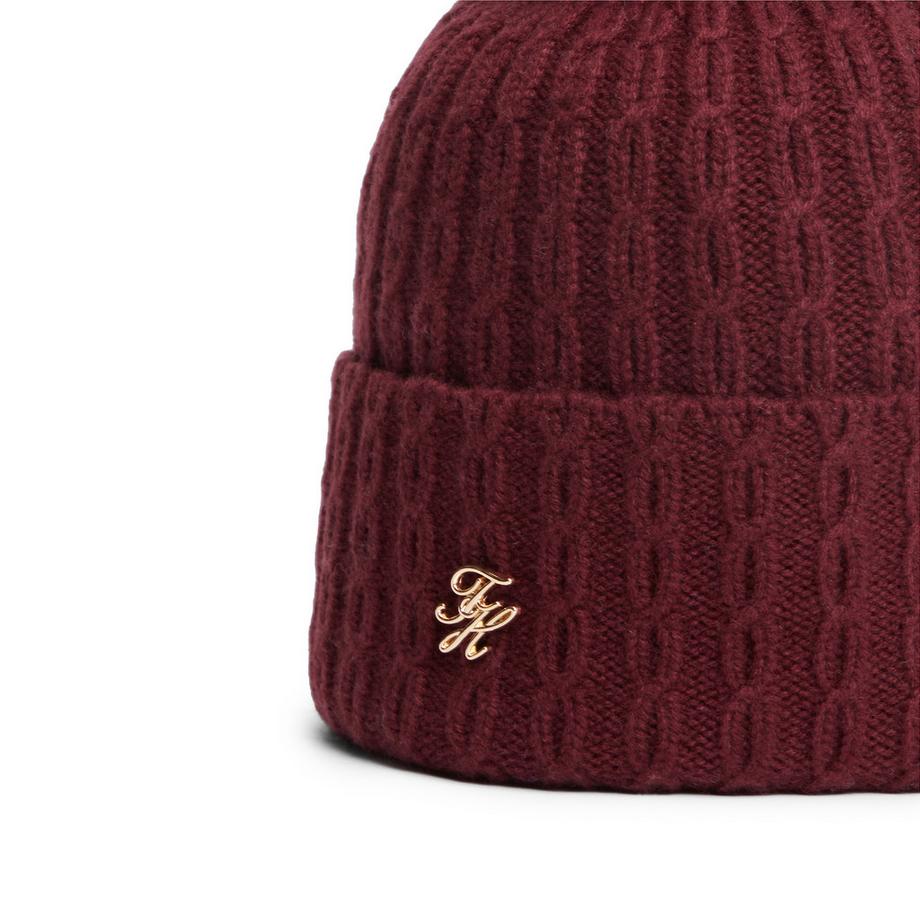 TOMMY HILFIGER Script Cable Pom Beanie  