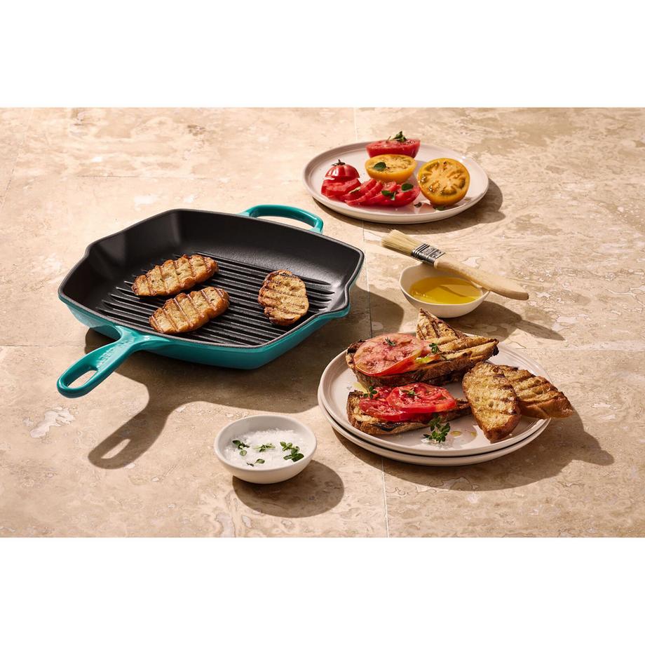 LE CREUSET Poêle à griller Signature, Bleu Riviera 