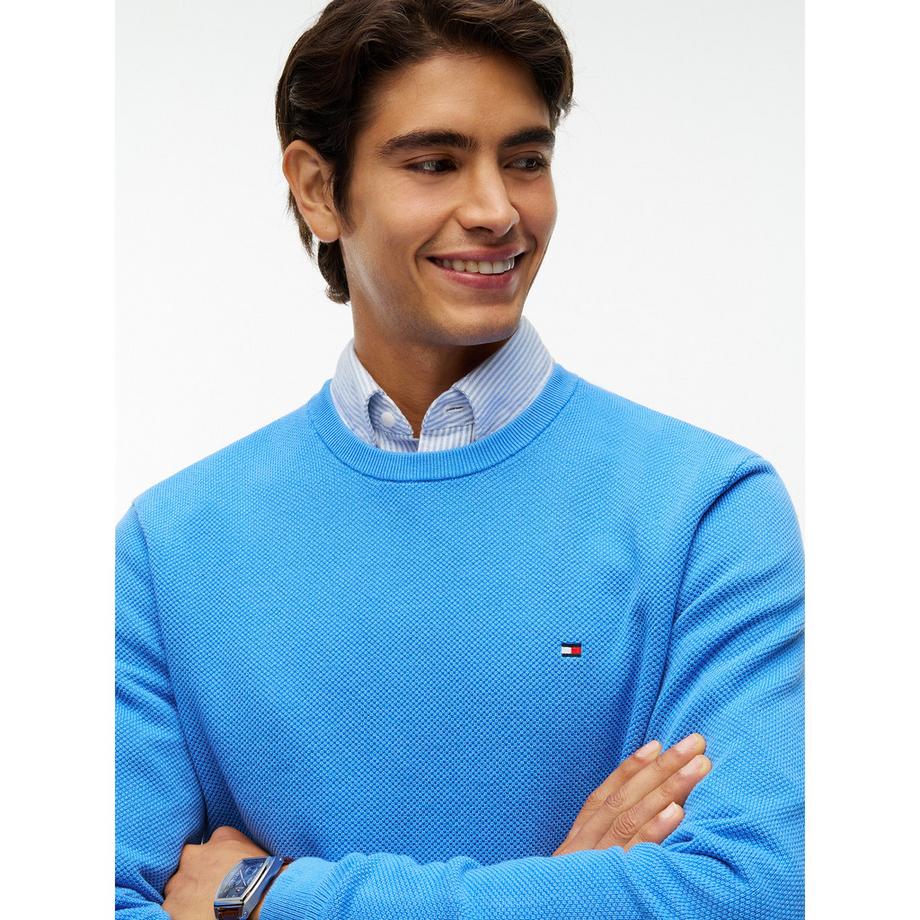 TOMMY HILFIGER Maglione girocollo con bandiera ricamata  
