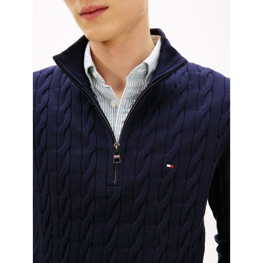 TOMMY HILFIGER Gestrickter Halbreißverschluss Pullover  