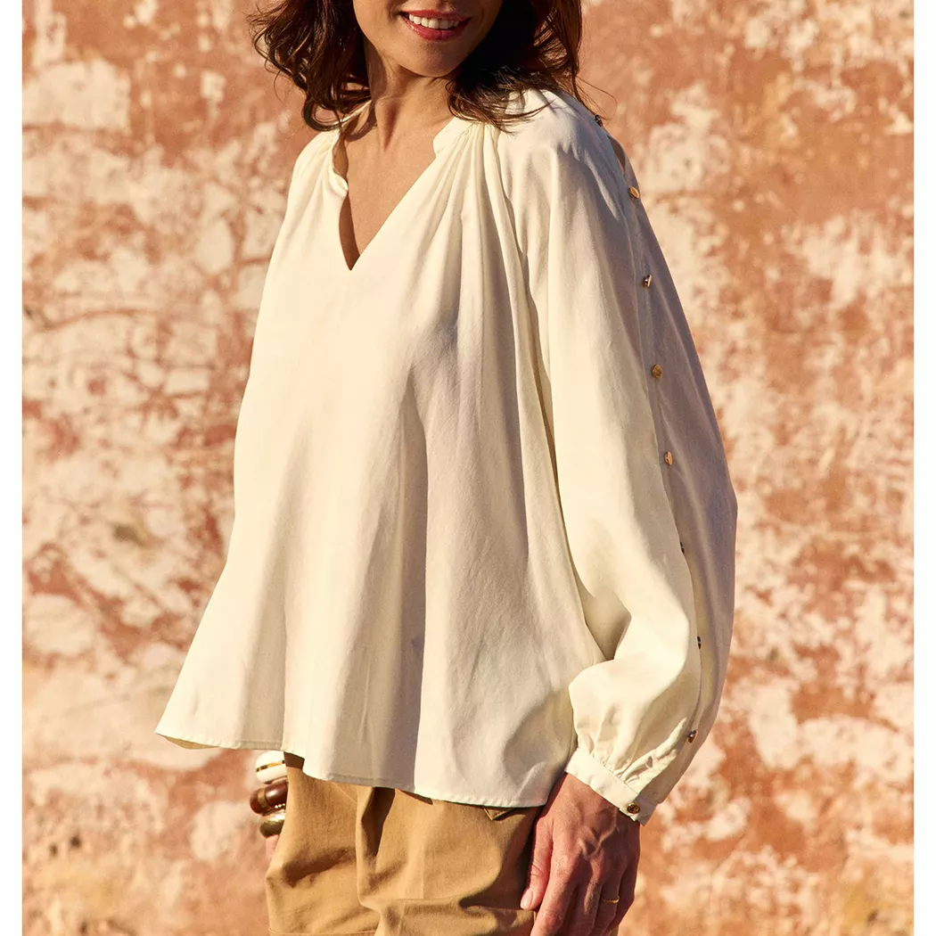 La Petite Etoile - Bluse, für Damen, Ecru, Größe S
