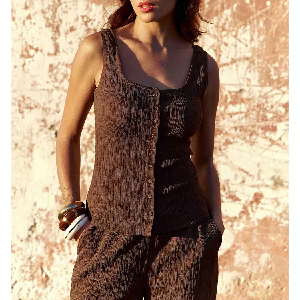 La Petite Etoile - Tank Top, für Damen, Dunkelbraun, Größe L