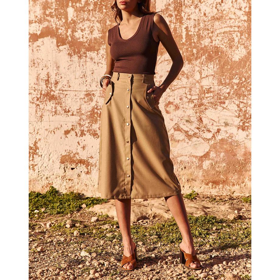 La Petite Etoile Midi-Rock mit Knopfleiste  