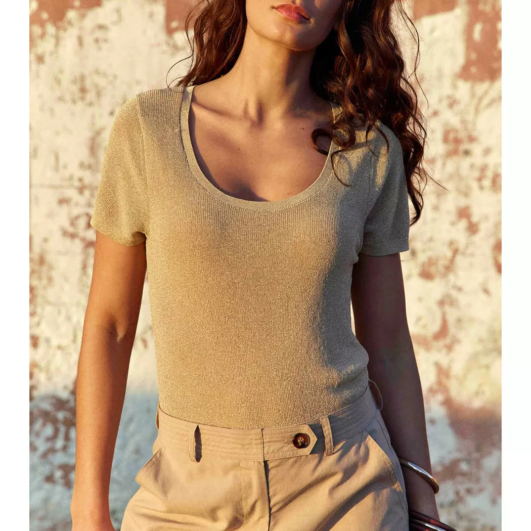 La Petite Etoile - T-Shirt, für Damen, Gold, Größe M