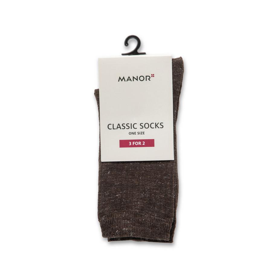 Manor Woman Sparkle Viscose Rib Chaussettes hauteur mollet  