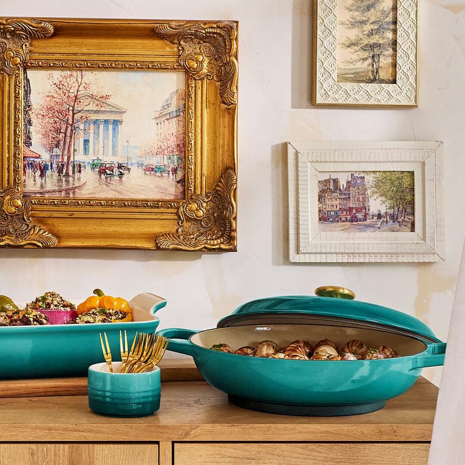 LE CREUSET Plat à gratin Tradition, Bleu Riviera 