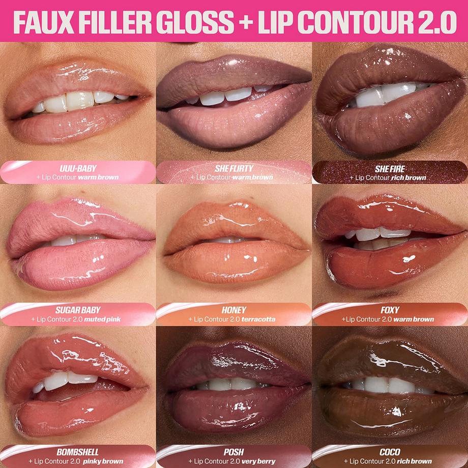 Huda Beauty Hochglänzender Lipgloss Faux Filler 