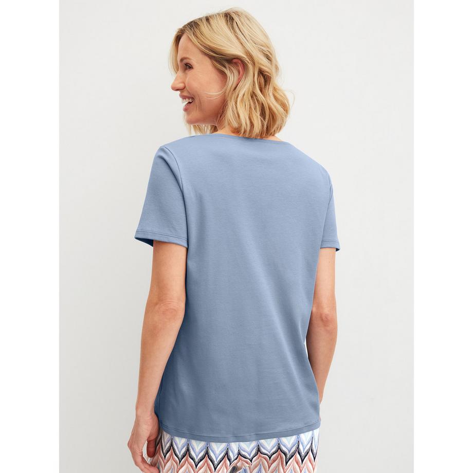 CALIDA Favourites Sleep Kurzarm V-Ausschnitt Shirt  