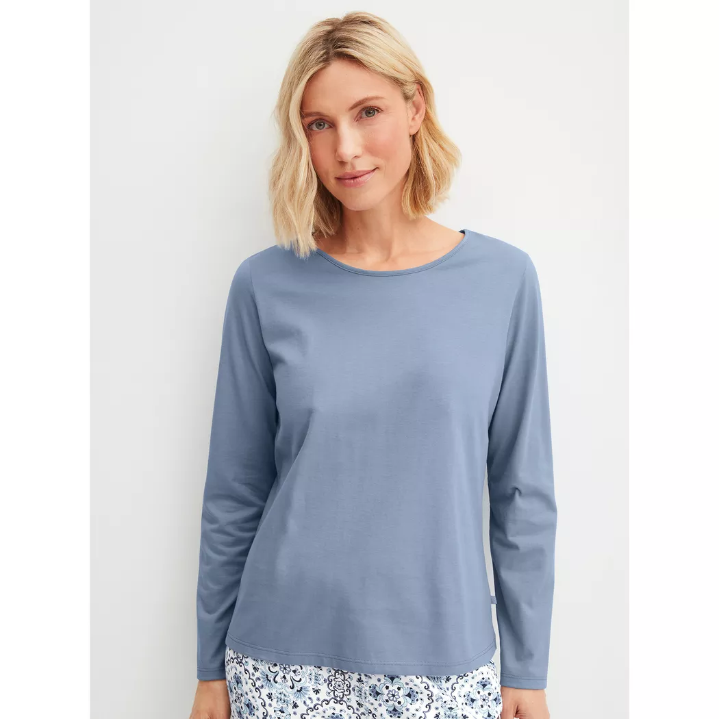 Calida - Shirt, langarm, für Damen, Blau, Größe XS