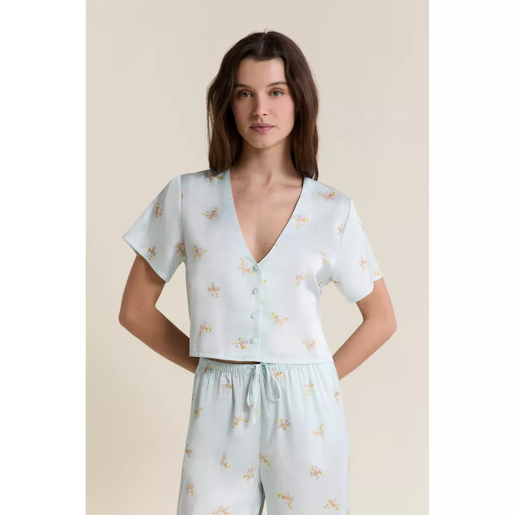 Etam - Hemd, für Damen, Blau Bedruckt, Größe XS