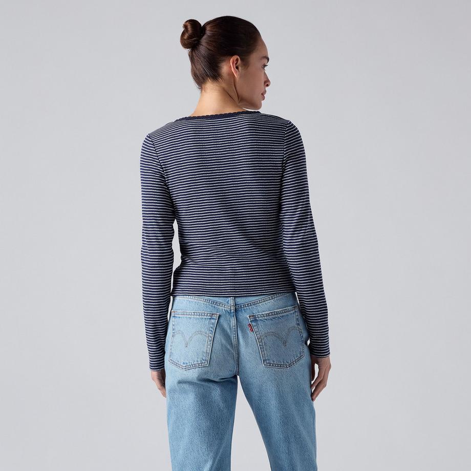 Levi's® Pull à manches longues rayé avec col festonné  