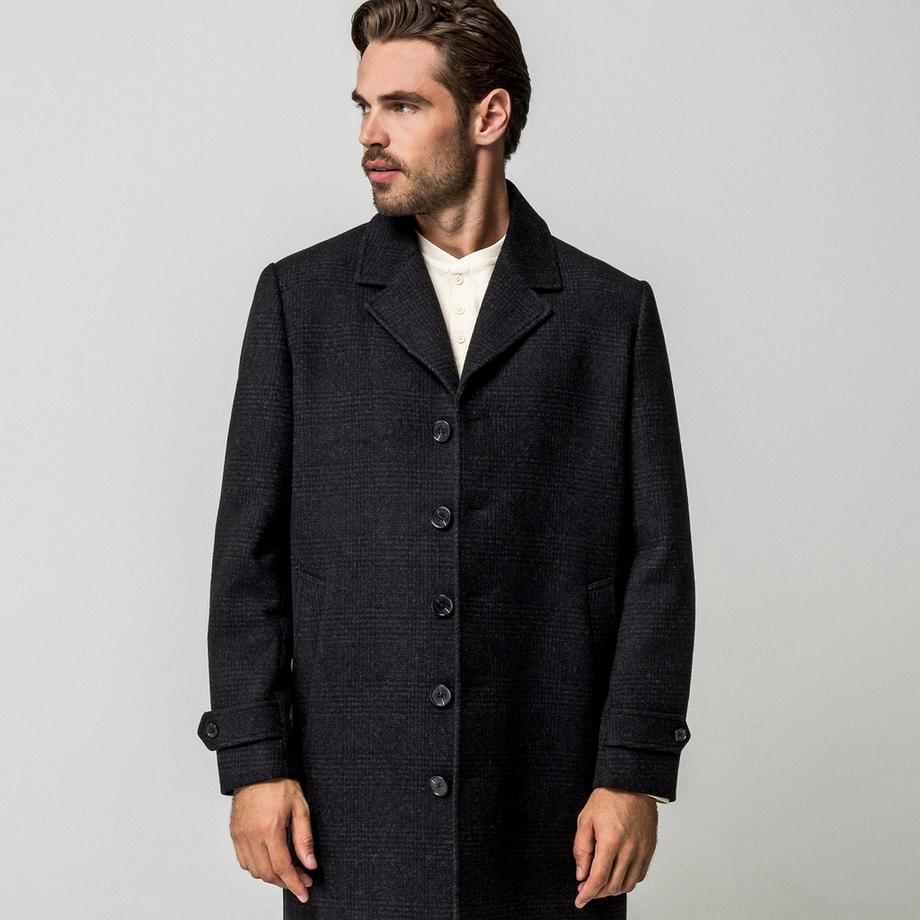 Manor Man Manteau à double boutonnage en mélange de laine  