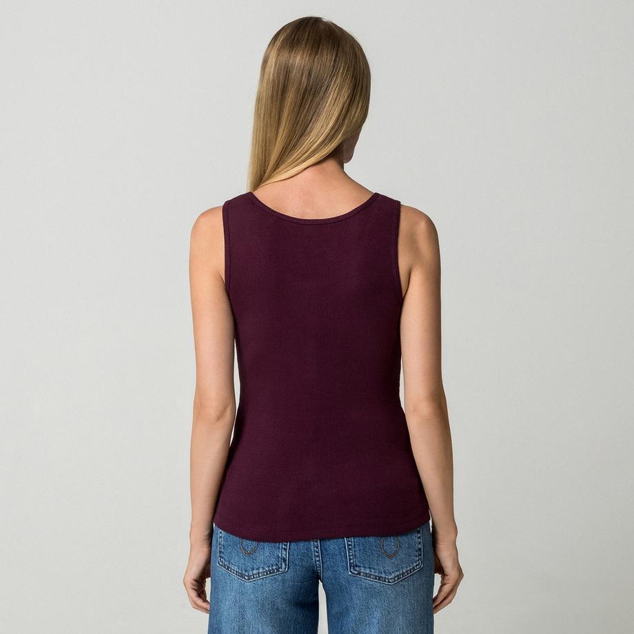 Manor Woman Gerippter Henley Tank Top  