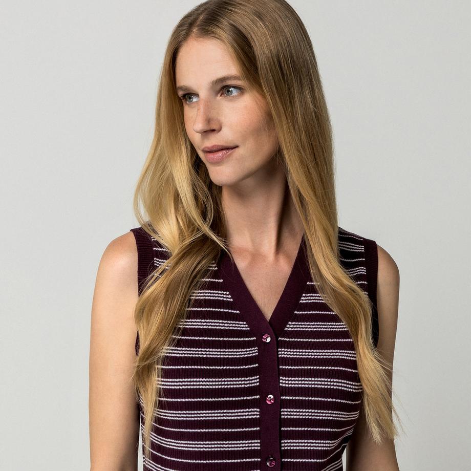 Manor Woman Cardigan sans manches col en V  