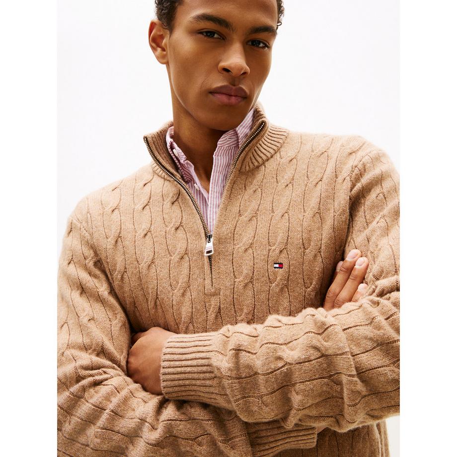 TOMMY HILFIGER Pull à demi-zip tricoté  