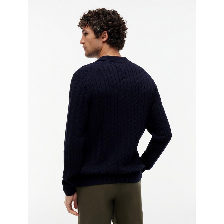 TOMMY HILFIGER Pullover Polo a Maglia Intrecciata  
