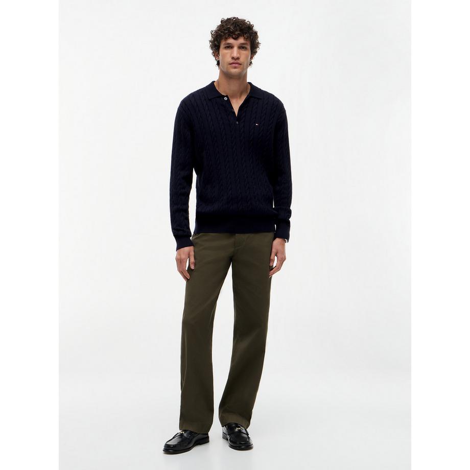 TOMMY HILFIGER Pullover Polo a Maglia Intrecciata  