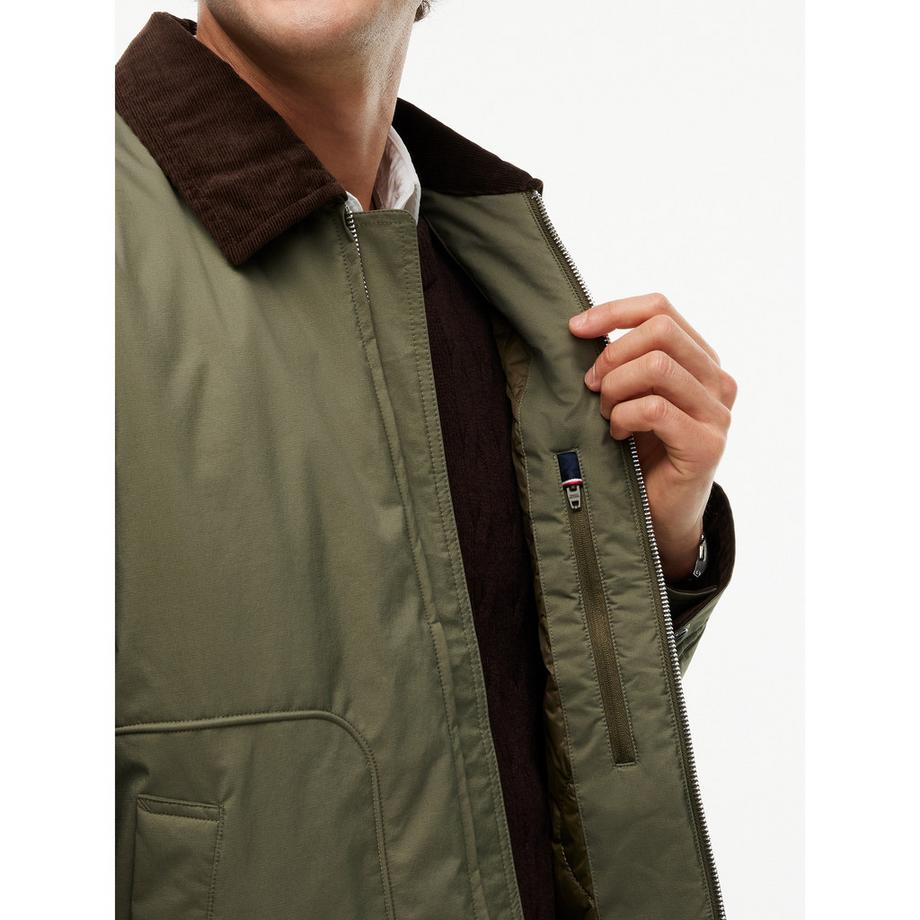 TOMMY HILFIGER Olivgrüner Blouson mit Cordkragen  