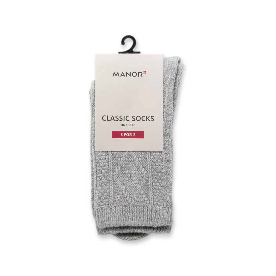 Manor Woman Chaussettes mi-mollet Classic Knit Wool Blend  