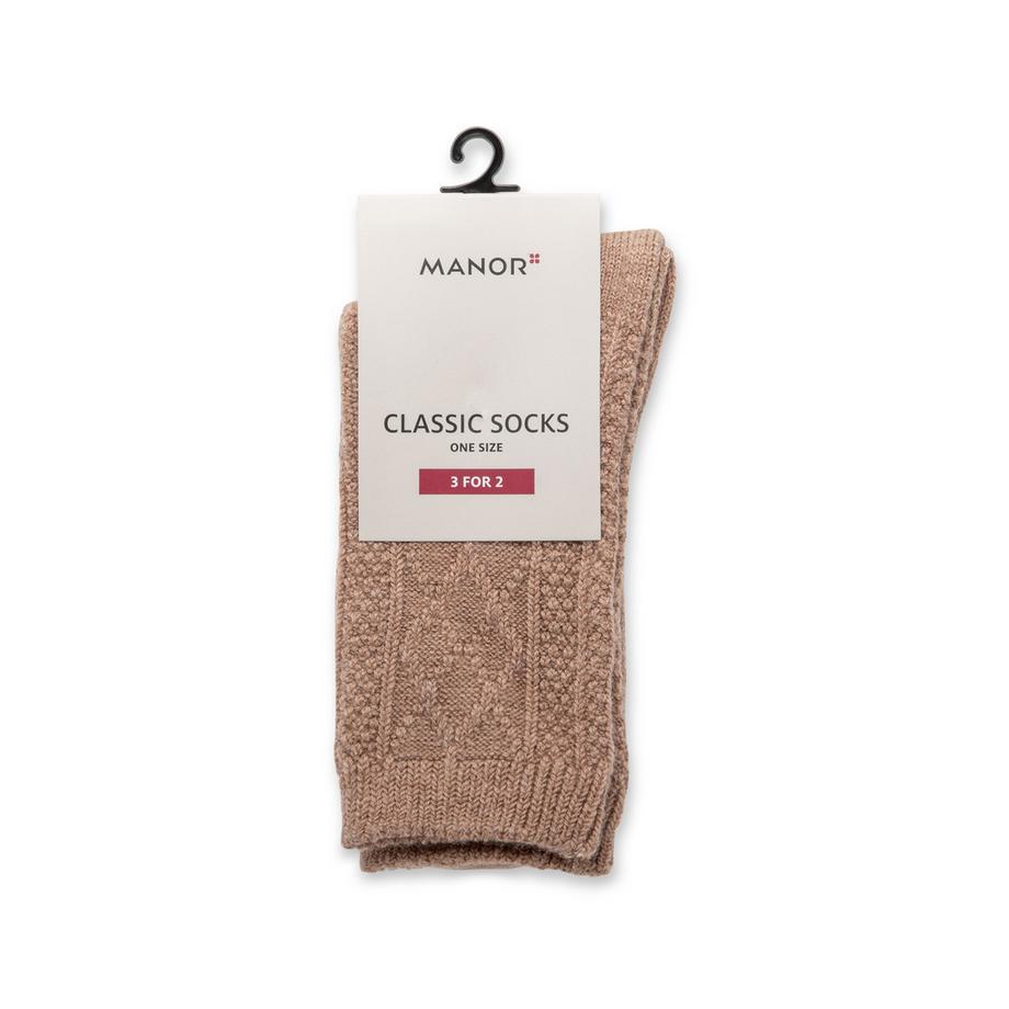 Manor Woman Chaussettes mi-mollet Classic Knit Wool Blend  