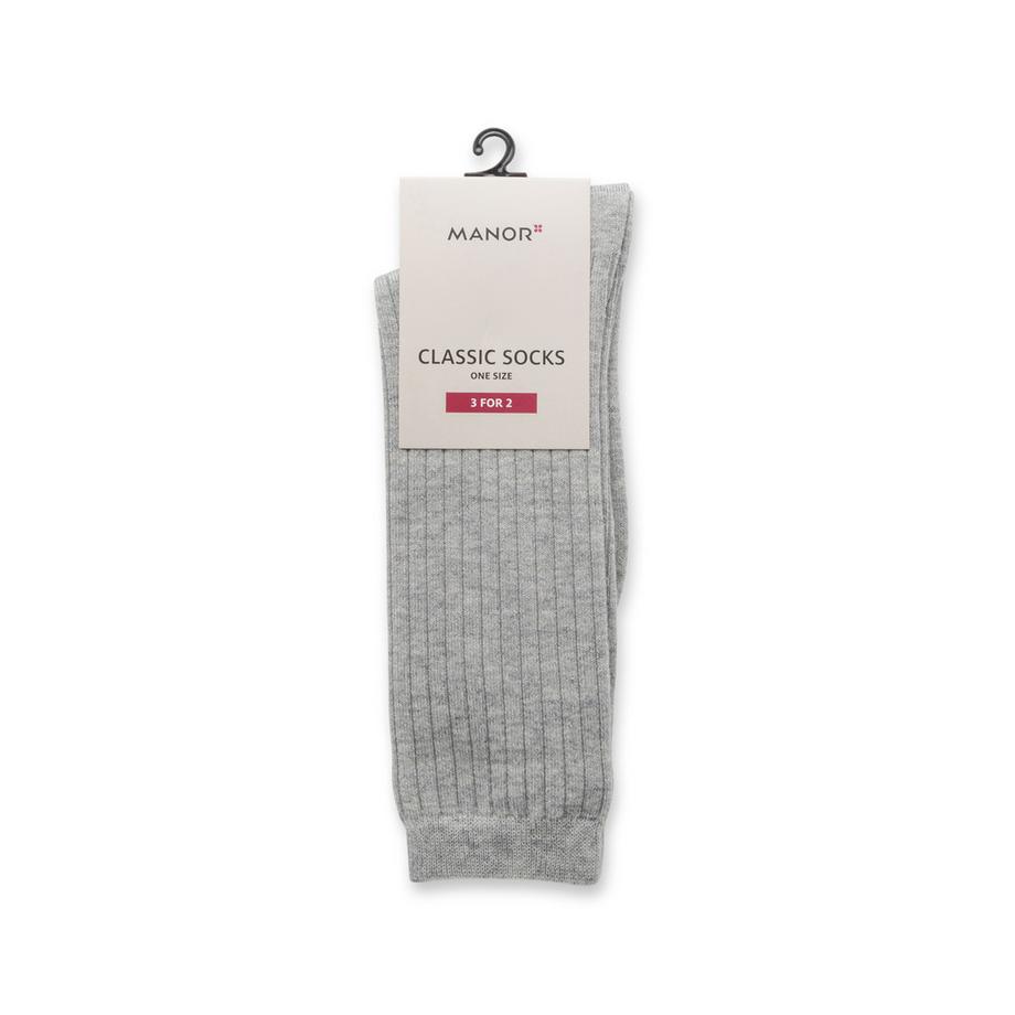 Manor Woman Chaussettes montantes Classic Rib Wool Blend  