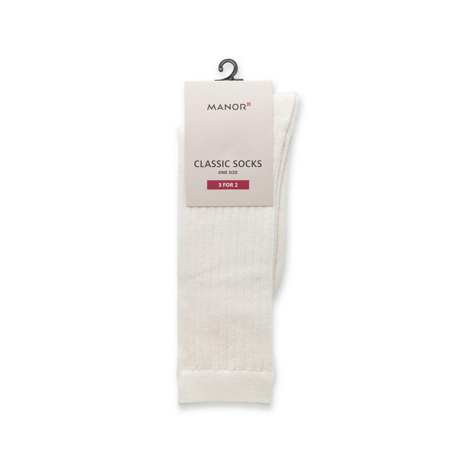 Manor Woman Chaussettes montantes Classic Rib Wool Blend  