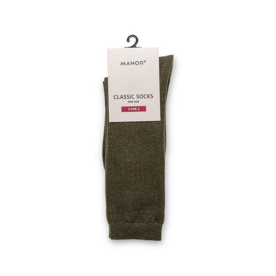 Manor Woman Chaussettes montantes Classic Rib Wool Blend  