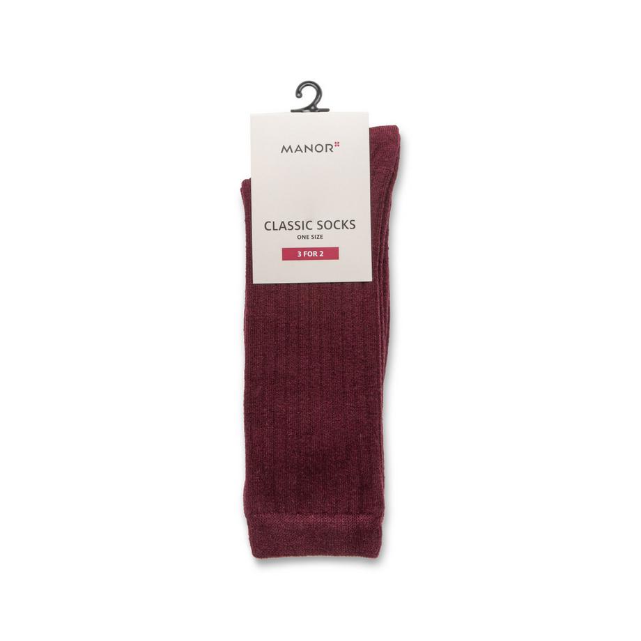 Manor Woman Chaussettes montantes Classic Rib Wool Blend  