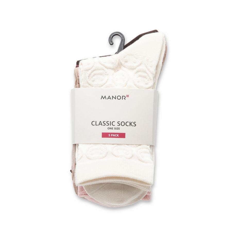 Manor Woman 5P Structure Socks Wadenlange  