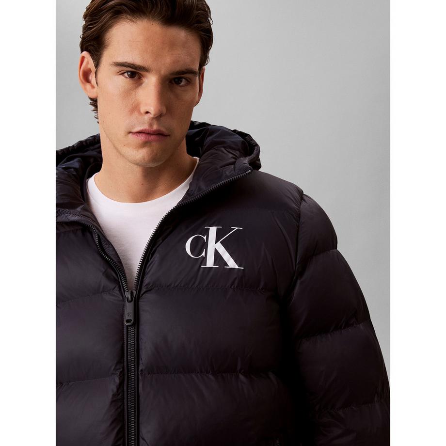 Calvin Klein Jeans Kapuzen-Pufferjacke mit Logo  