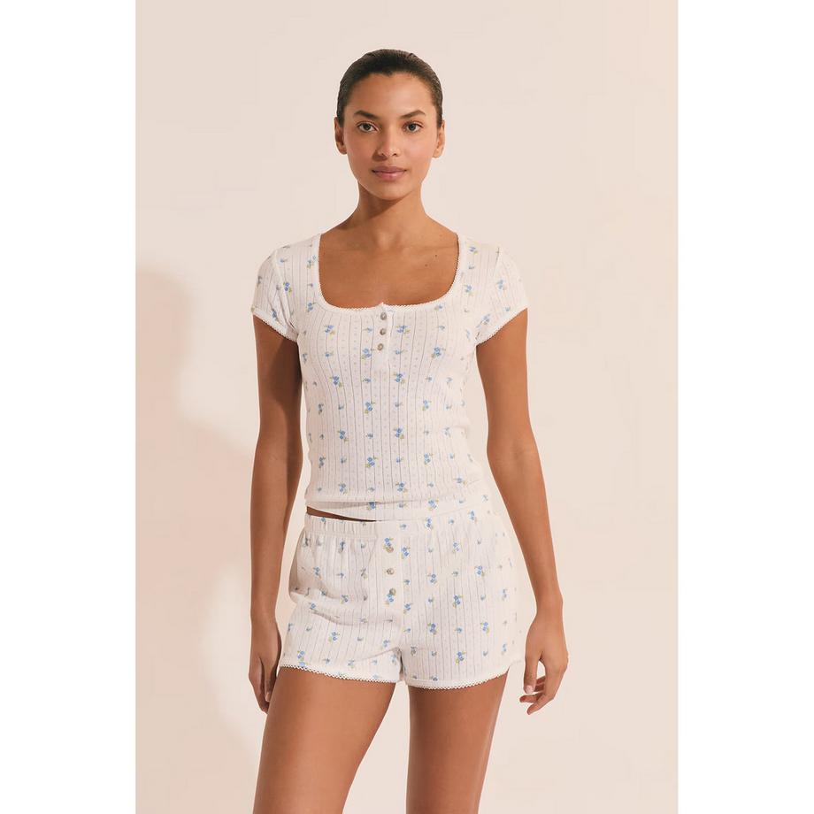 Etam T-shirt côtelé à manches courtes  