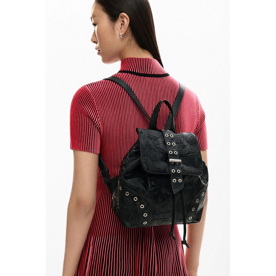 Desigual Zaino con motivo a rilievo e occhielli  