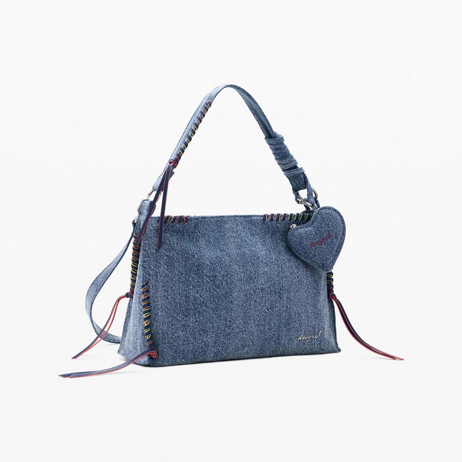 Desigual Sac à bandoulière en denim avec breloque cœur  