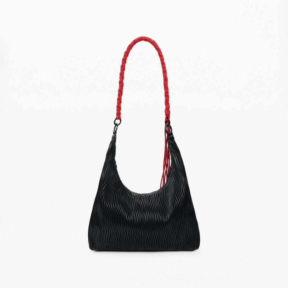 Desigual Sac à Bandoulière Texture Ondulée et Anse Tressée  