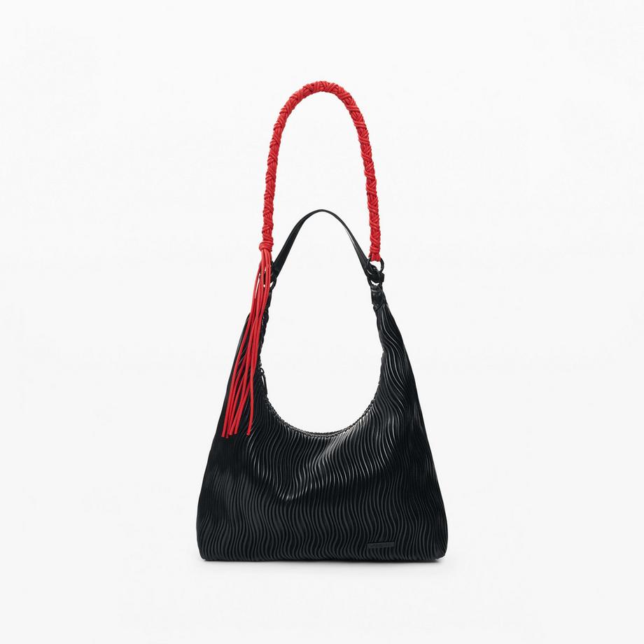 Desigual Sac à Bandoulière Texture Ondulée et Anse Tressée  