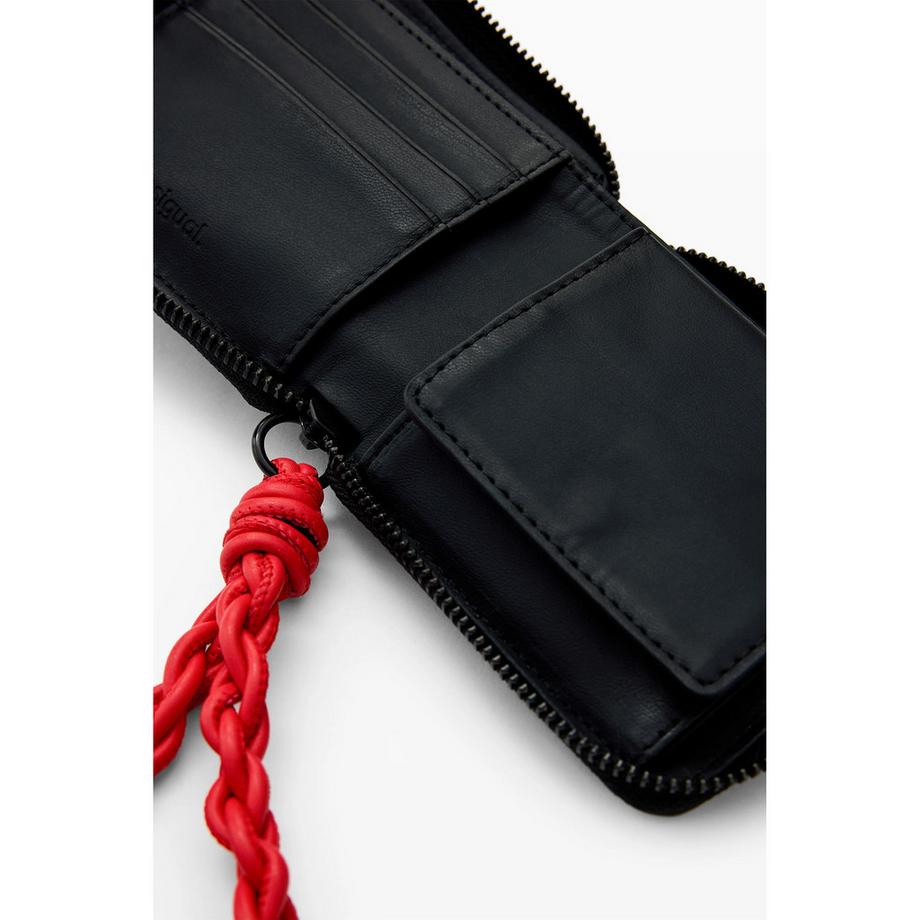Desigual Portefeuille avec texture ondulée et dragonne tressée  