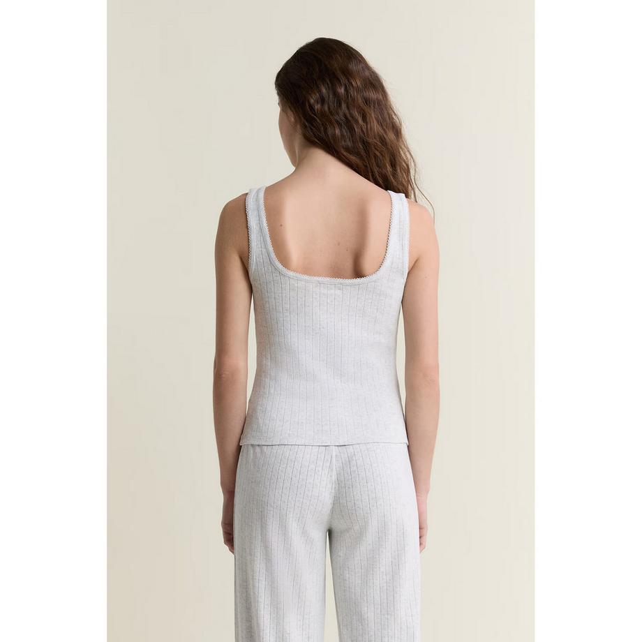 Etam Geripptes Tanktop mit eckigem Ausschnitt  