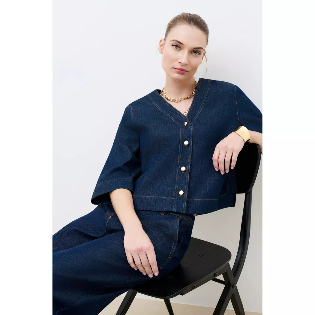 Caroll - Hemd, für Damen, Blau Denim Dunkel, Größe 44