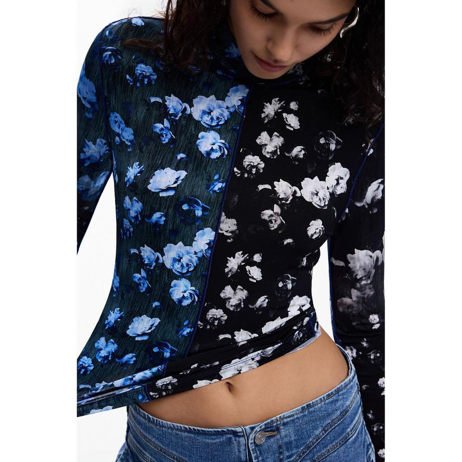 Desigual T-shirt a maniche lunghe con stampa floreale  