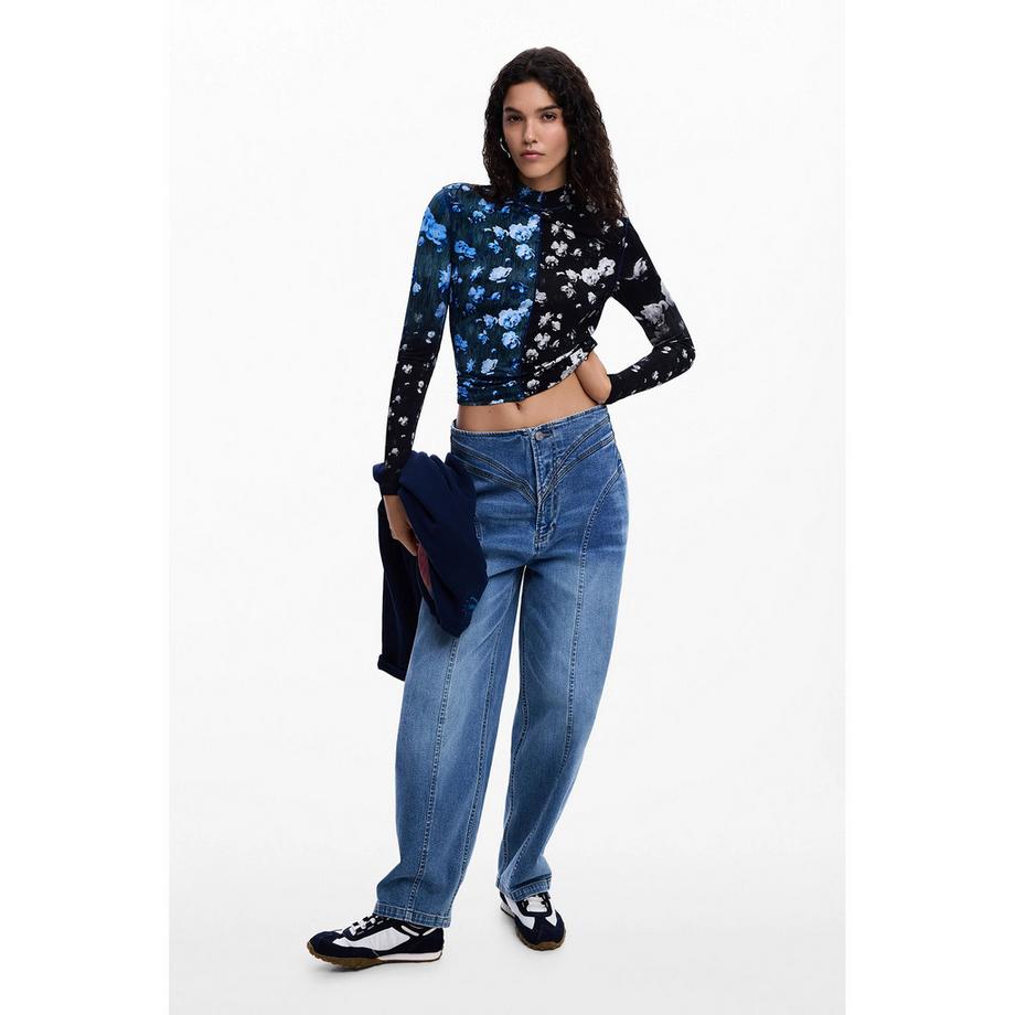 Desigual T-shirt a maniche lunghe con stampa floreale  