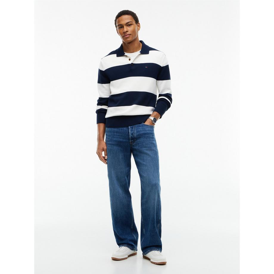 TOMMY JEANS Pullover a Collo Polo Maniche Lunghe  