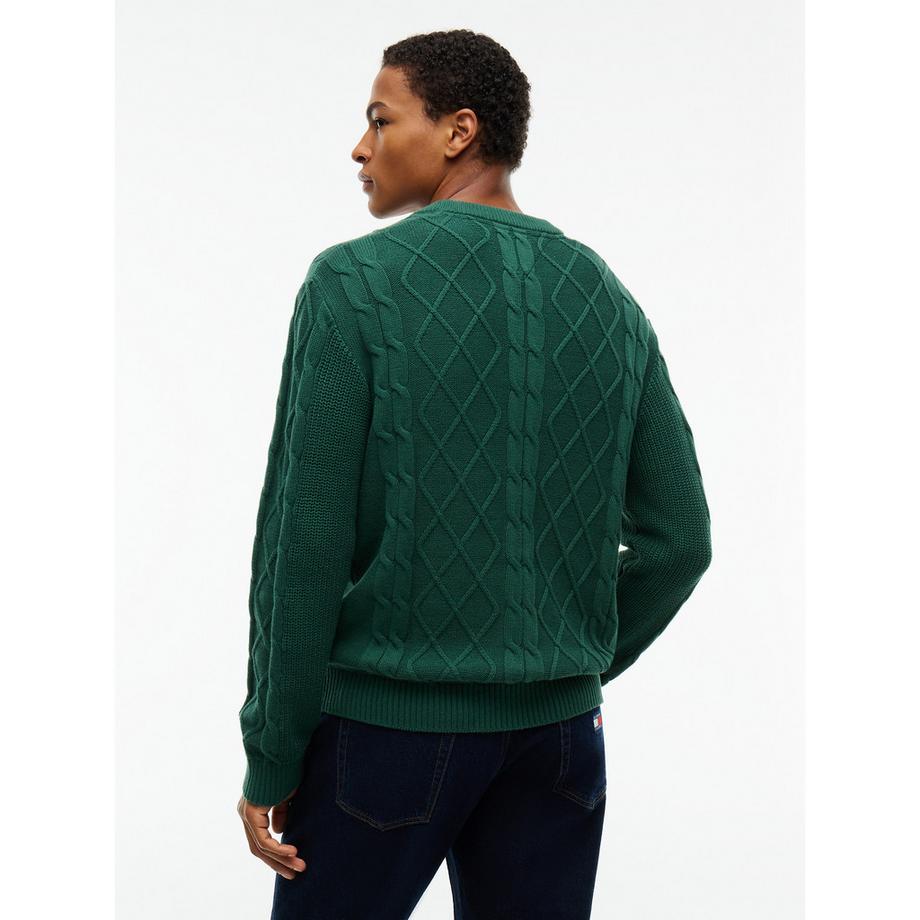 TOMMY JEANS Pull tricoté à motif torsadé  