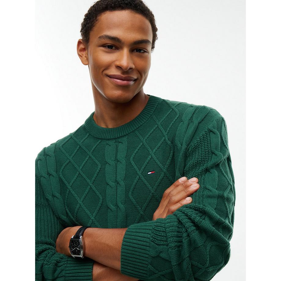TOMMY JEANS Pull tricoté à motif torsadé  