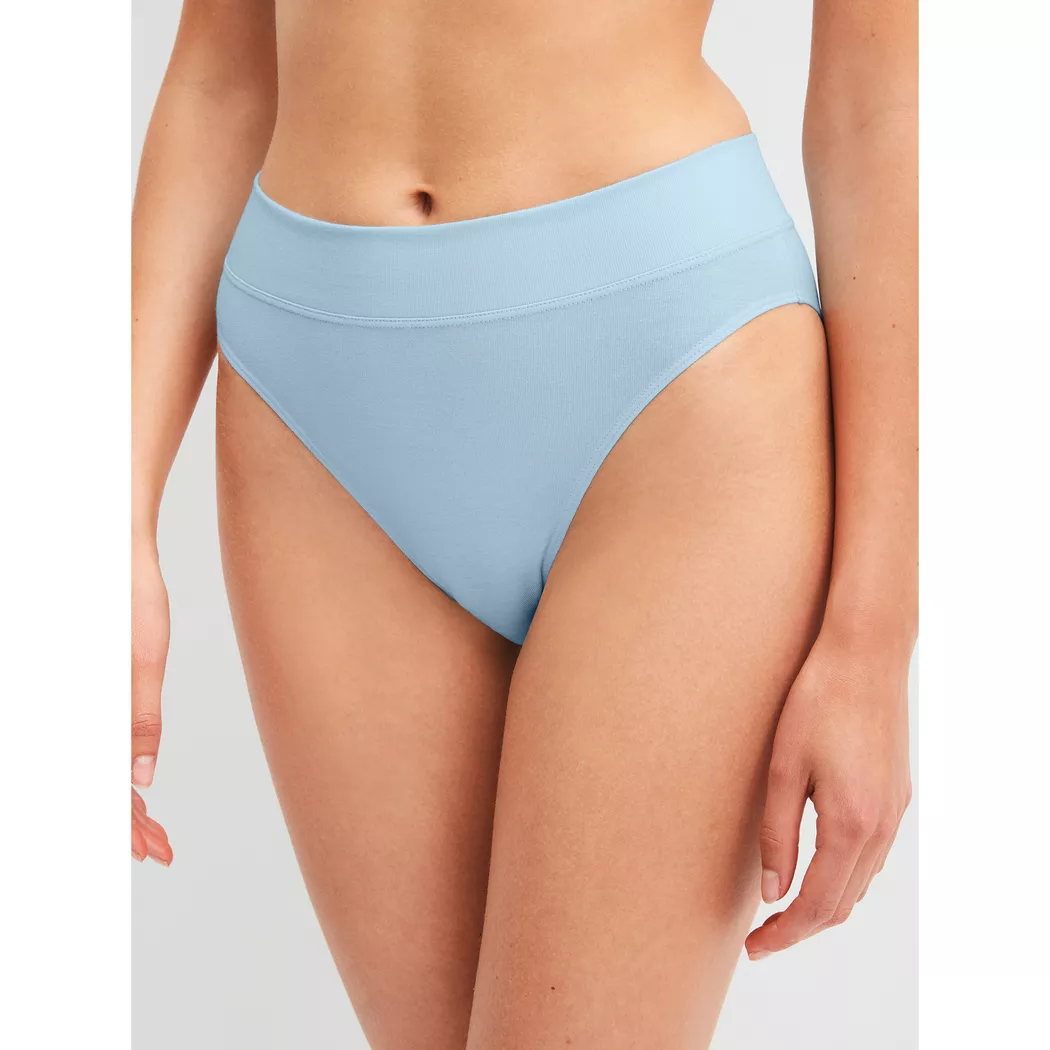 Slip CALIDA "Slip Elastic High Waist 1er Pack", Damen, Gr. 48-50, blau (hellblau), Obermaterial: 94% Baumwolle CO. 6% Elasthan EL., Unterhosen Slip