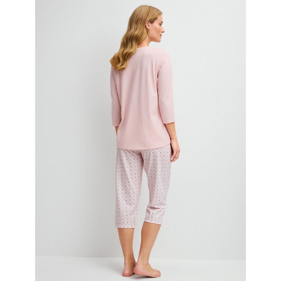 CALIDA Flower Nights Pigiama Set con pantaloni Capri floreali  