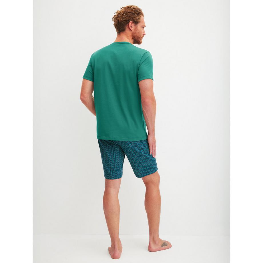 CALIDA Pyjama Kurzarm T-Shirt Gemusterte Shorts  