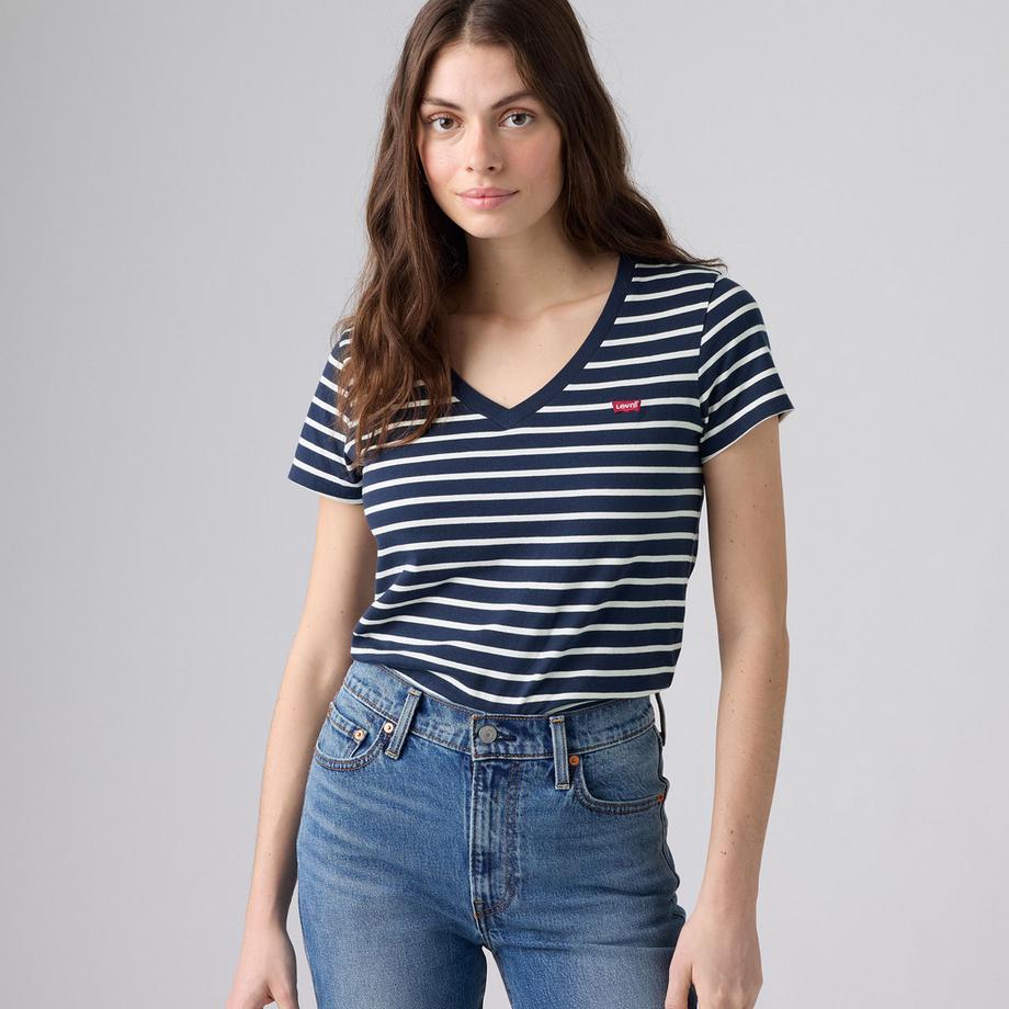 Levi's® T-shirt a righe scollo a V  