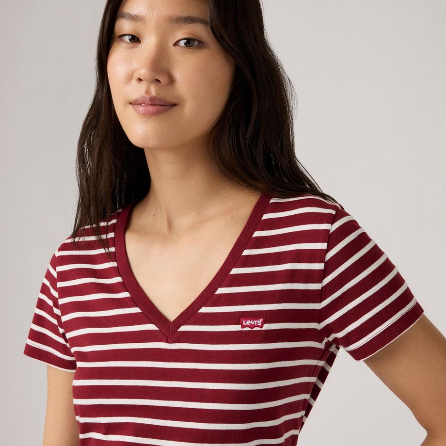 Levi's® T-shirt a righe scollo a V  